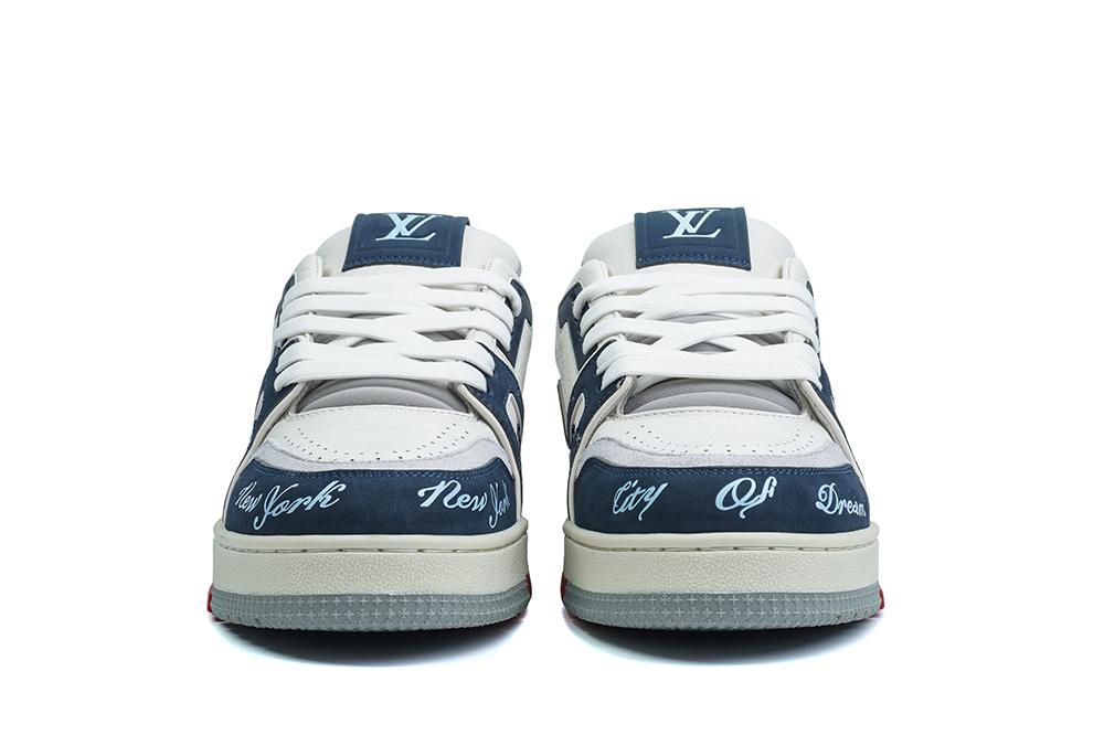 PK god Louis Vuitton LV Trainer #54 Signature White Blue retail materials ready to ship